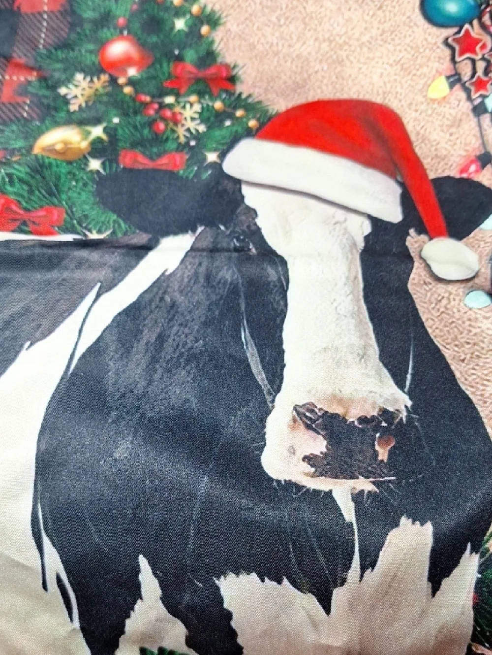 Christmas Cow Holiday  Flag - Red, Green, Black, White